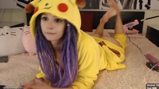 pikachu girl with super tongues in chat